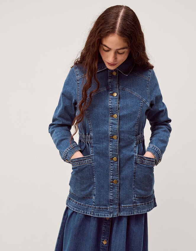 Mabel Longline Denim Jacket Blue