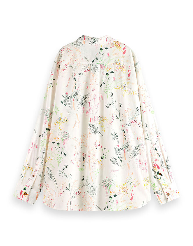 Scotch and Soda Printed Oversized Shirt, White (WHITE), large