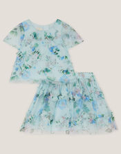 Baby Roma Floral Print Ruffle Top & Skirt Set, Multi (MULTI), large