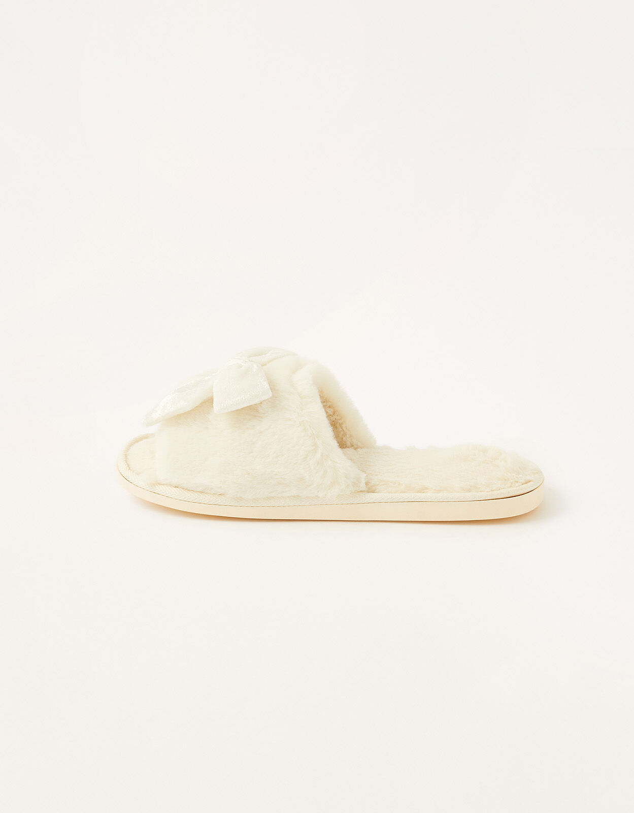 mint velvet off white faux fur slippers