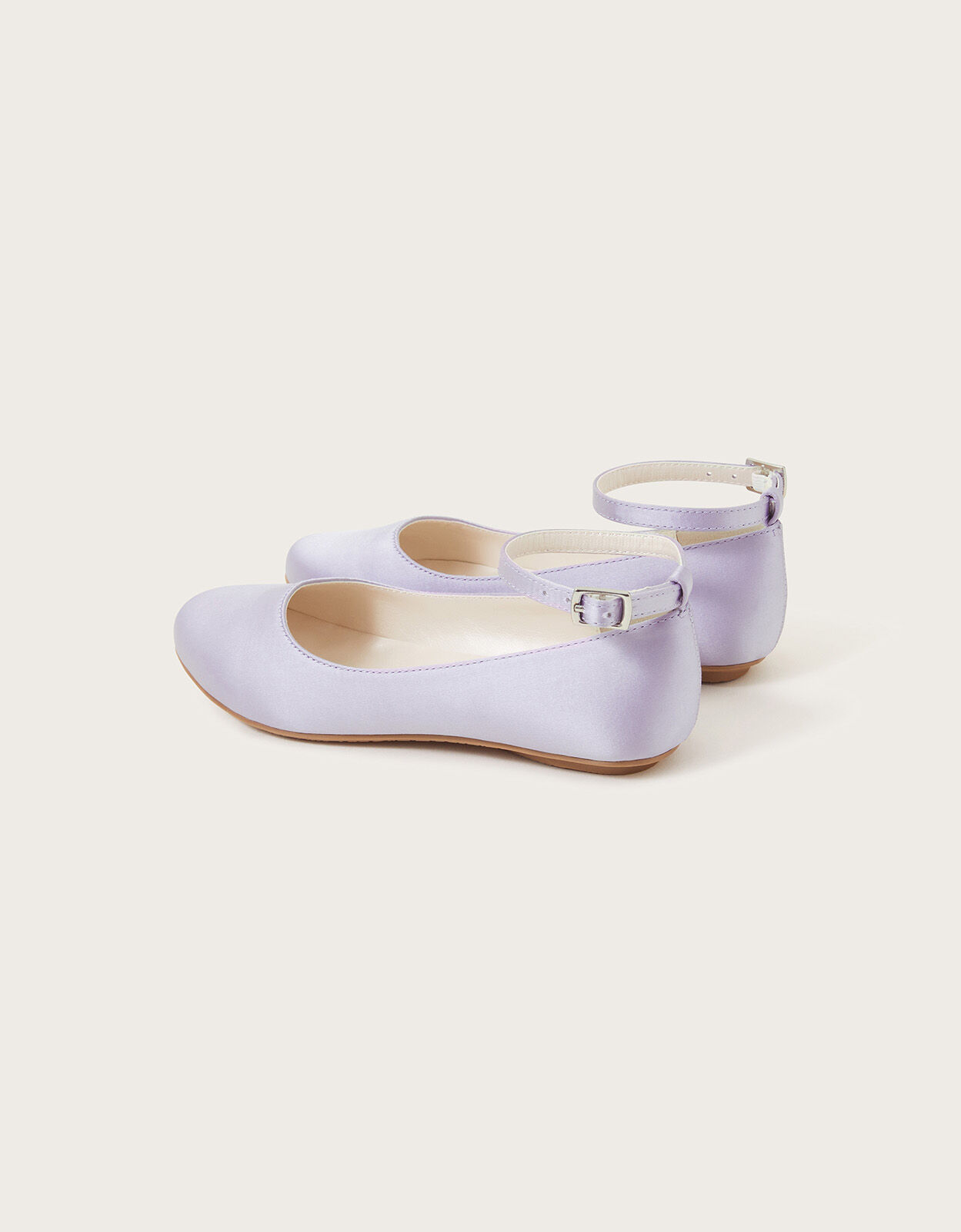 Satin Ballerina Flats Purple