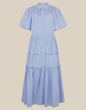 Laney Puff Sleeve Stripe Maxi Dress, Blue (BLUE), large