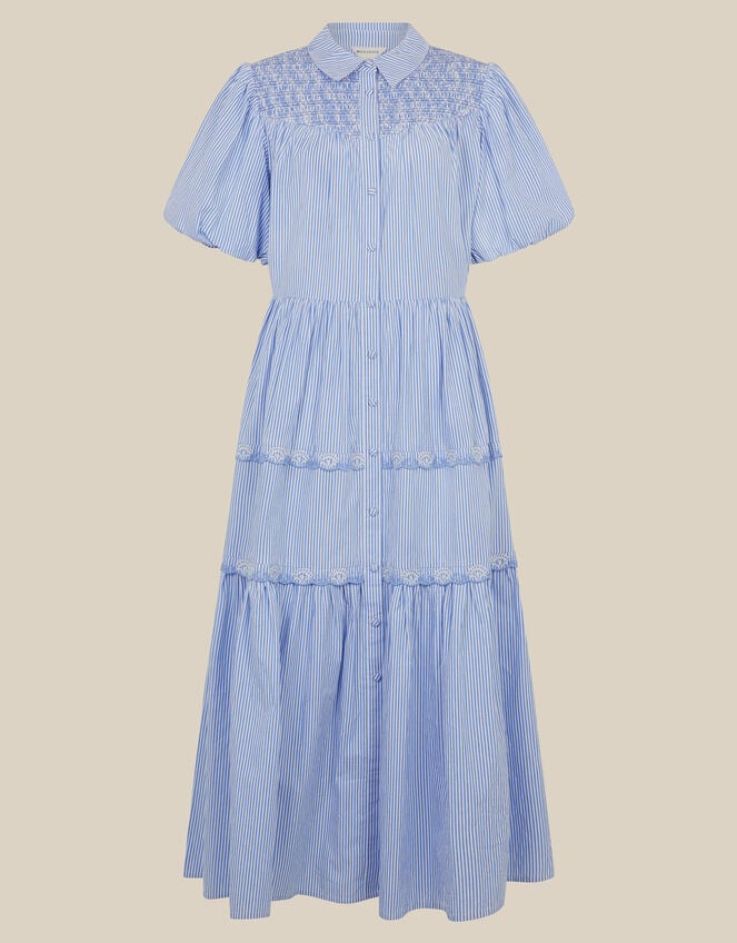 Laney Puff Sleeve Stripe Maxi Dress, Blue (BLUE), large