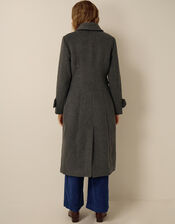Faye Wool Blend Double Breasted Coat, Grey (GREY), large