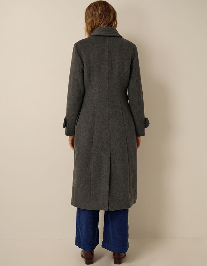 Faye Wool Blend Double Breasted Coat, Grey (GREY), large