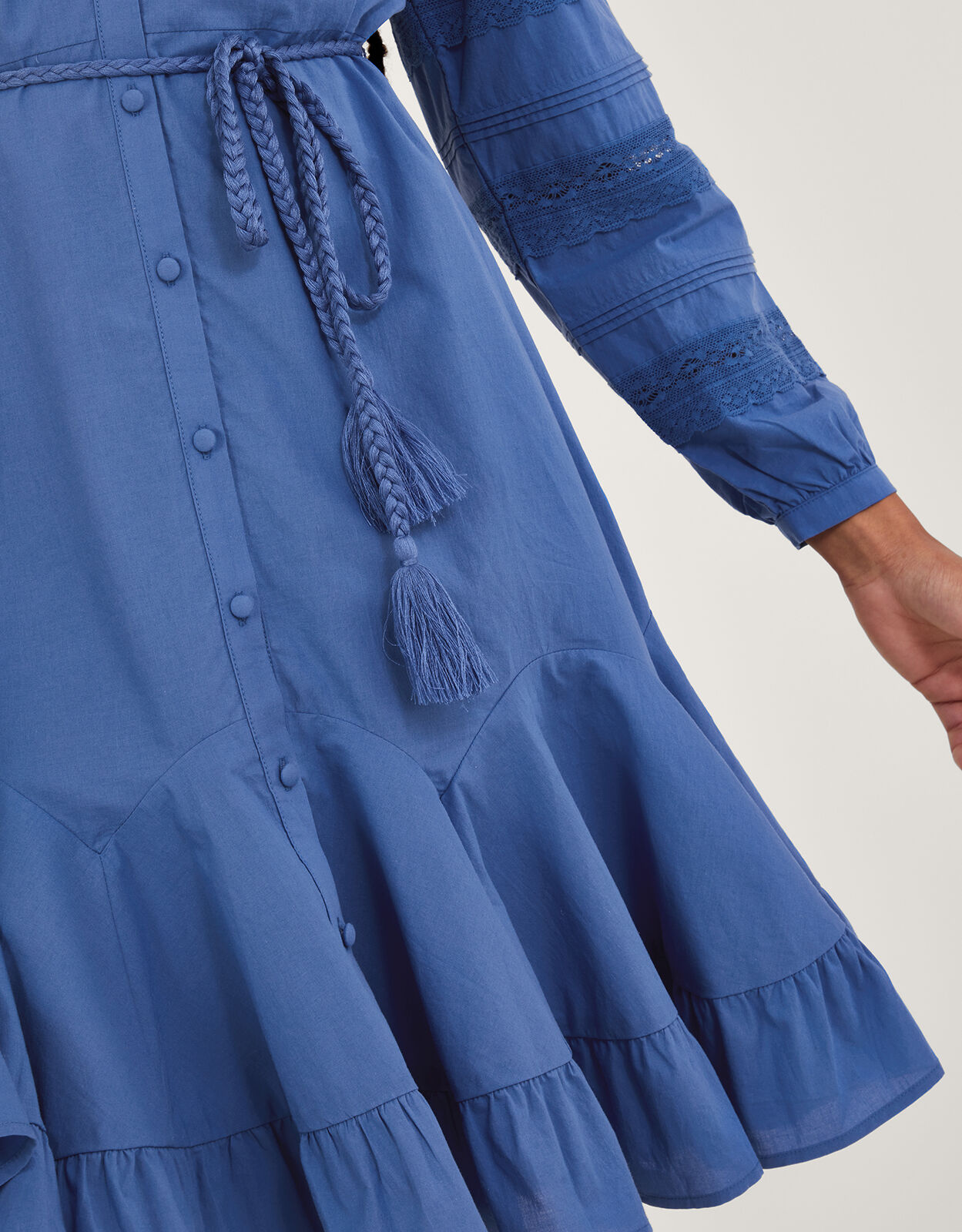 Ruffle bib hot sale shirt dress