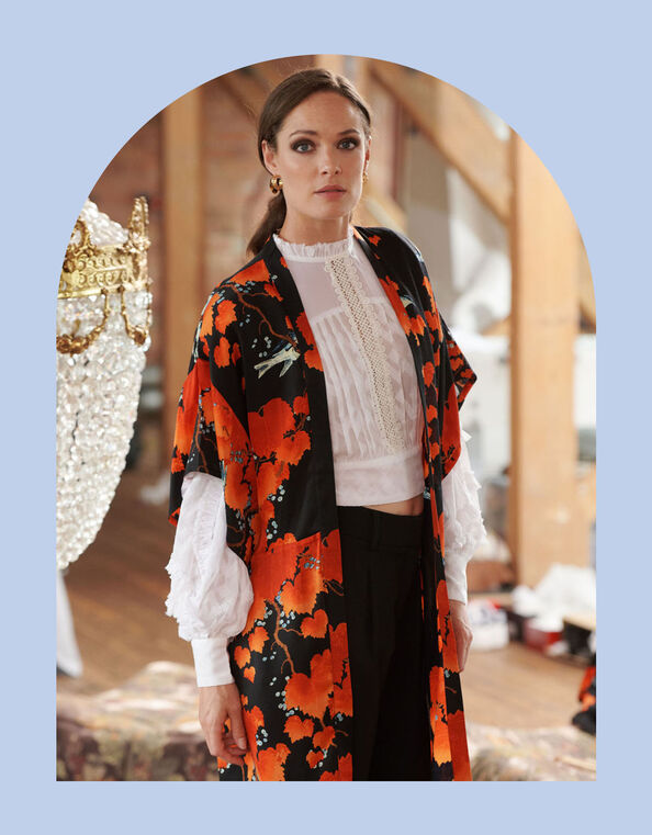 One Hundred Stars Acer Print Kimono, , large