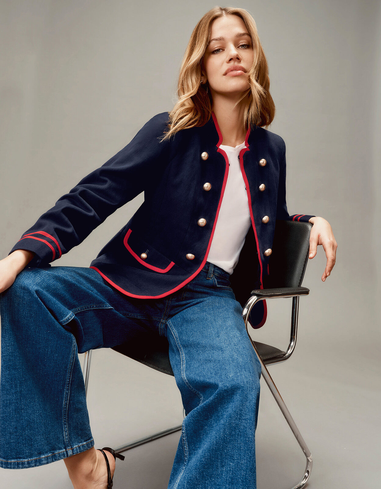 Military jacket blue on sale