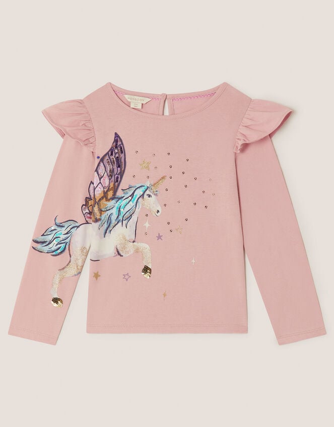 Unicorn Embellished Long Sleeve Top, Purple (PURPLE), large