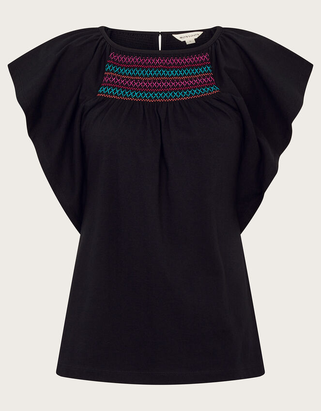 Cleo Stitch Top, Black (BLACK), large