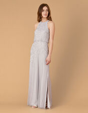 Bianca Floral Beaded Maxi Dress, Blue (BLUE), large