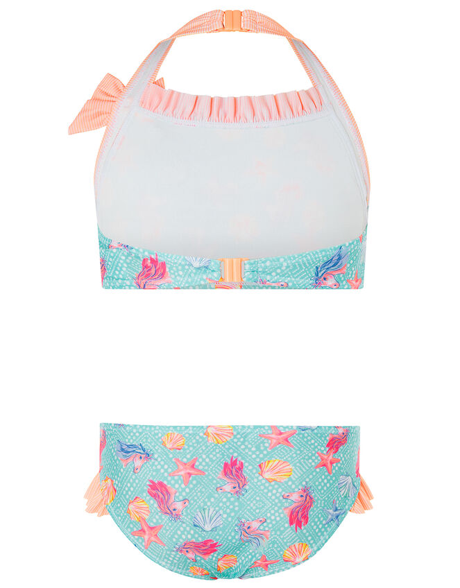 Laverna Unicorn Frill Bikini Set with Recycled Polyester, Blue (TURQUOISE), large