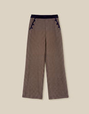 Jan Check Print Jersey Trousers, Brown (BROWN), large