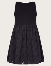 2-in-1 Broderie Dress, Black (BLACK), large