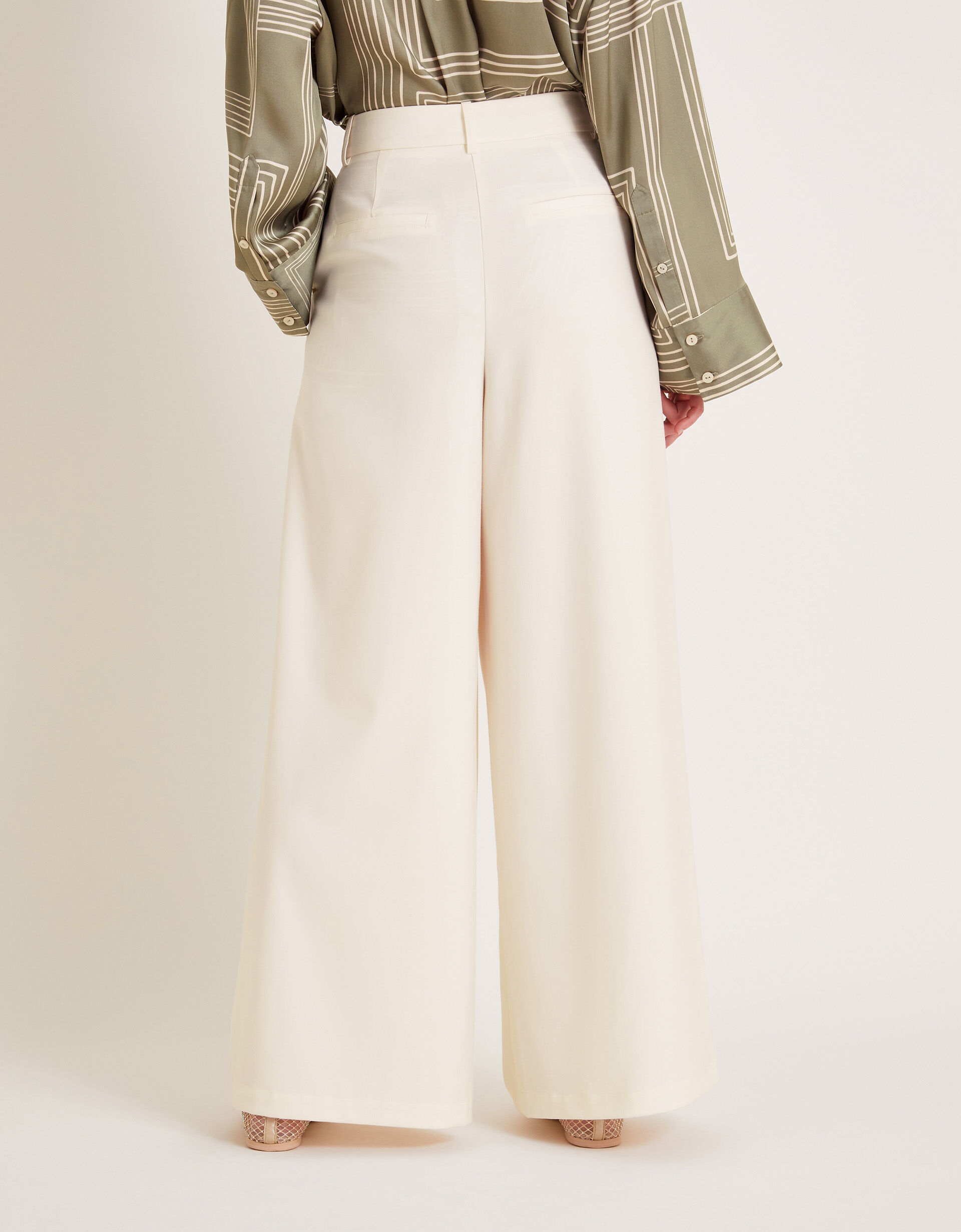 Willow Wide Leg Trousers Ivory Trousers Leggings Monsoon UK