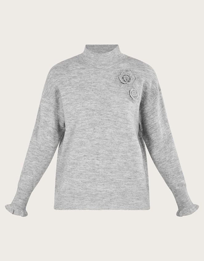 Char Corsage Jumper, Grey (GREY MARL), large