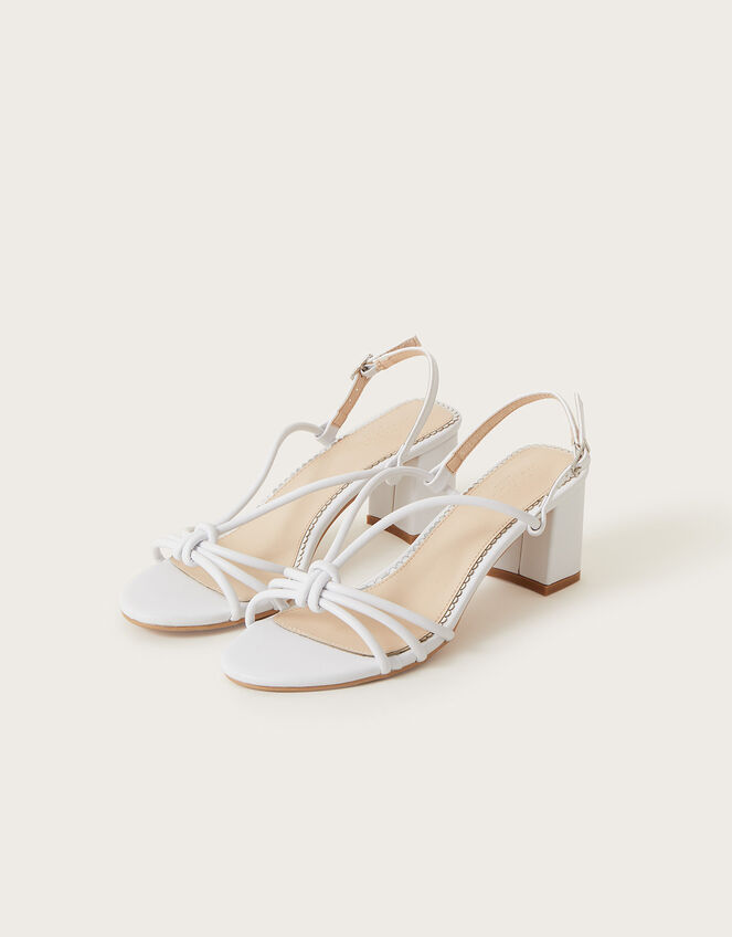 Strappy Block Heel Sandals Ivory