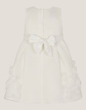 Baby Elouise Sleeveless Rose Appliqué Dress, Ivory (IVORY), large