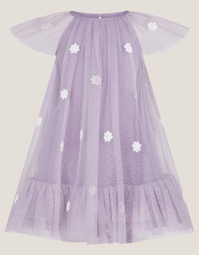 Baby Ciara Floral Tulle Swing Dress, Purple (LILAC), large