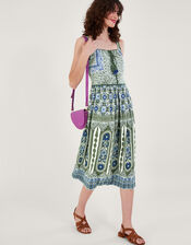 Heritage Print Lace Trim Dress, Green (KHAKI), large