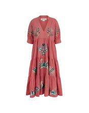 Tallulah and Hop Juliet Long Embroidered Dress, Pink (PINK), large