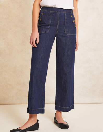Harper Regular Crop Wide Leg Jeans, Blue (INDIGO), large