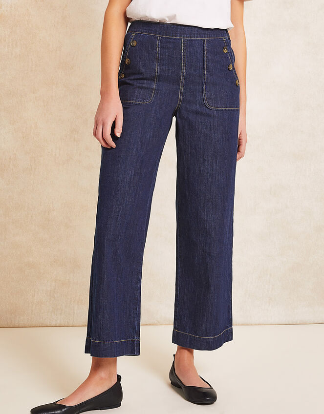 Harper Regular Crop Wide Leg Jeans, Blue (INDIGO), large