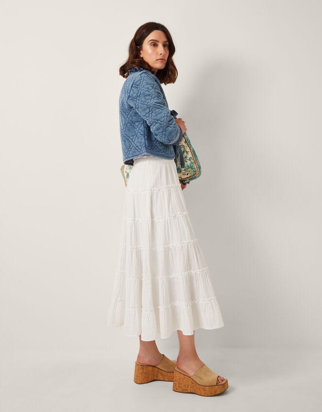 Quinn Tie Quilted Jersey Jacket, Blue (BLUE), large