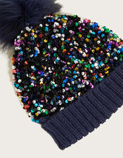 Sassy Sequin Beanie Hat, Multi (MULTI), large