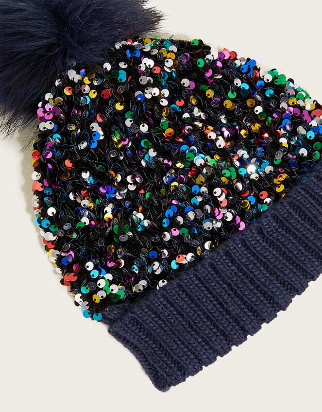 Sassy Sequin Beanie Hat, Multi (MULTI), large