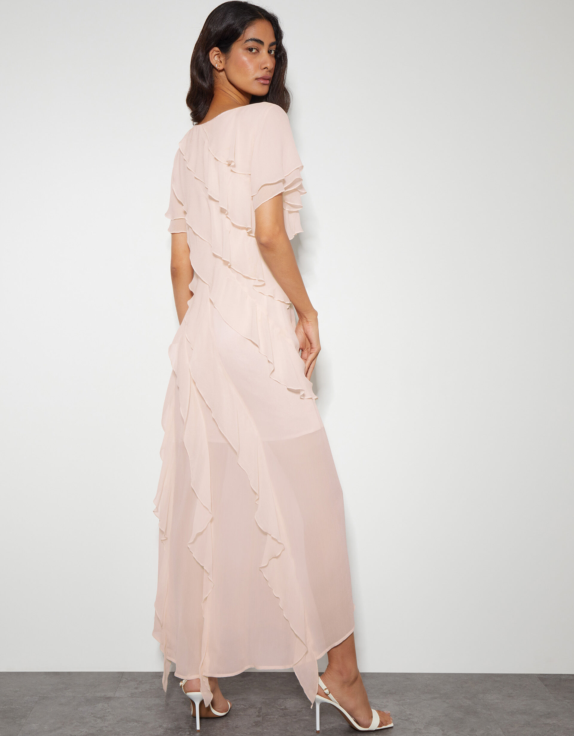 4511078 Pink Ruffle Detail Dress