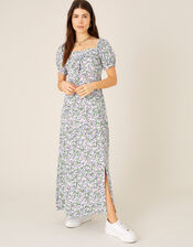 Ditsy Sweetheart Dress with Sustainable Viscose , Ivory (IVORY), large