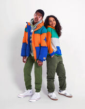 Colour Block Puffer Coat, Multi (MULTI), large