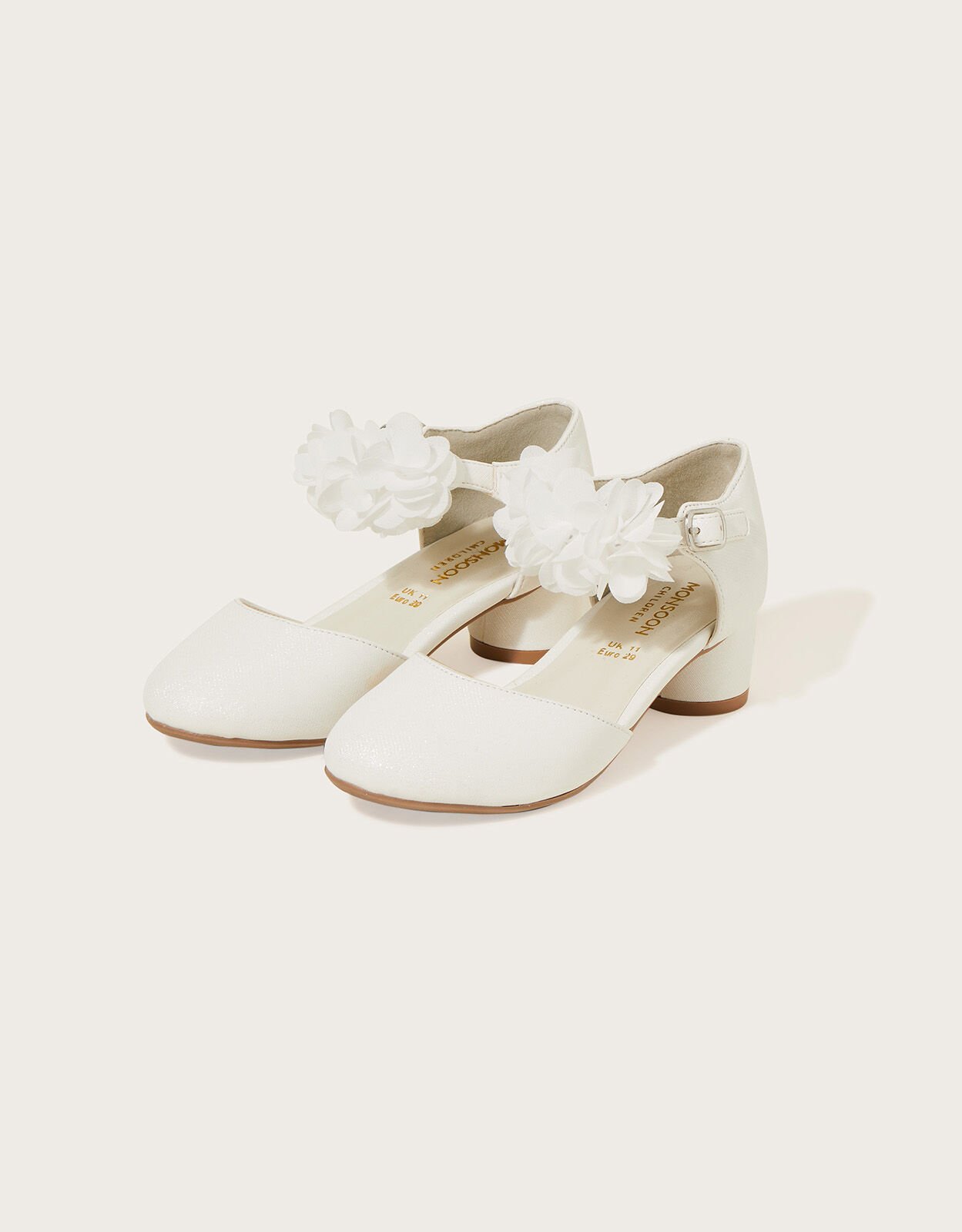 White satin flower girl shoes store