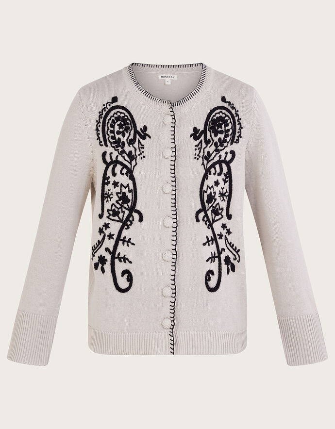 Heart paisley and Color block cardigan