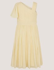 Amalthea Asymmetrical Embellished Party Dress, Yellow (LEMON), large