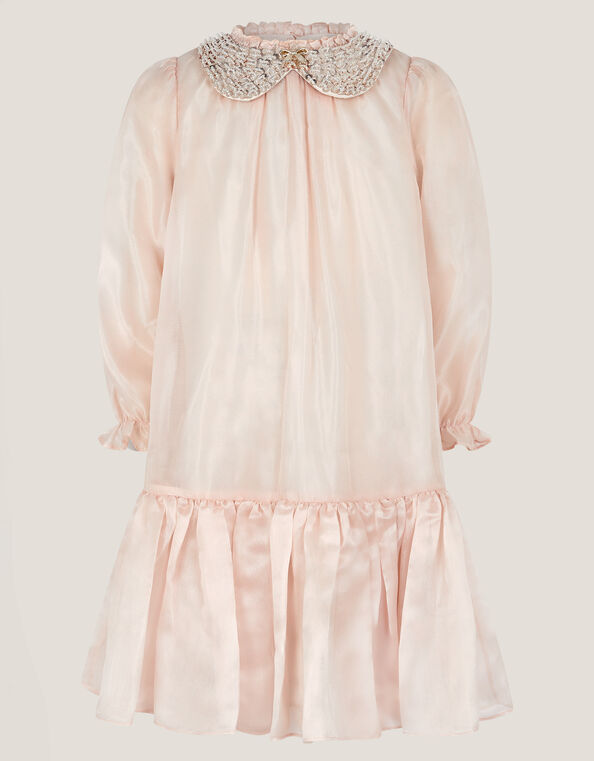 Nicolette Beaded Collar Party Dress, Gold (GOLD), large