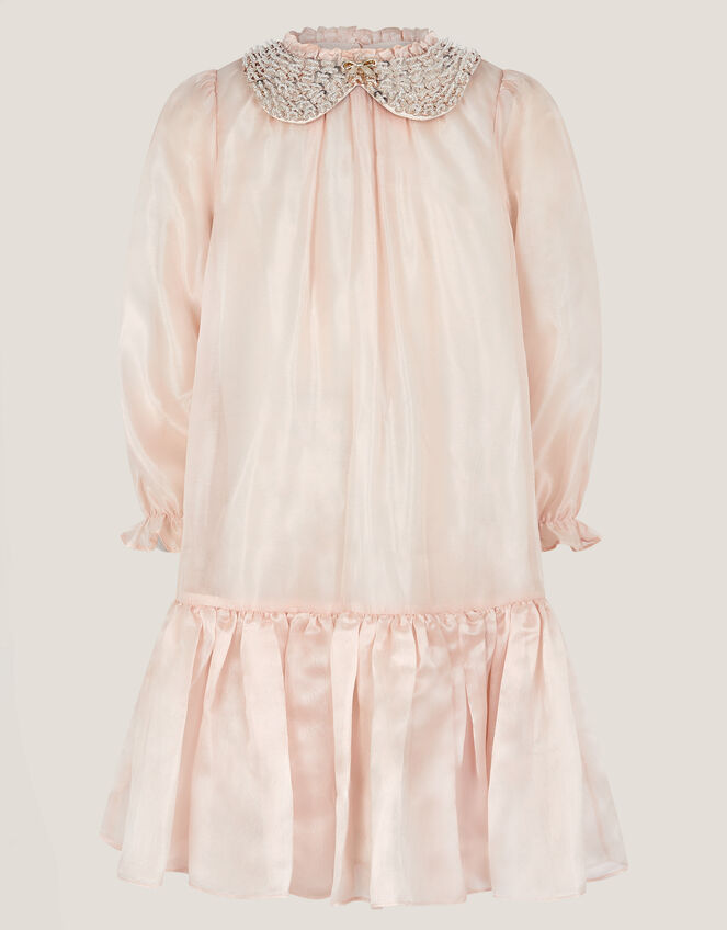 Nicolette Beaded Collar Party Dress, Gold (GOLD), large