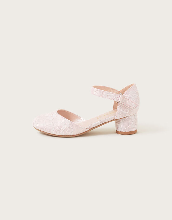 Lace Two-Part Heels, Pink (PINK), large