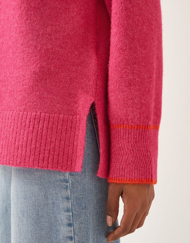 Oti Oversized Mock Neck Jumper, Pink (PINK), large