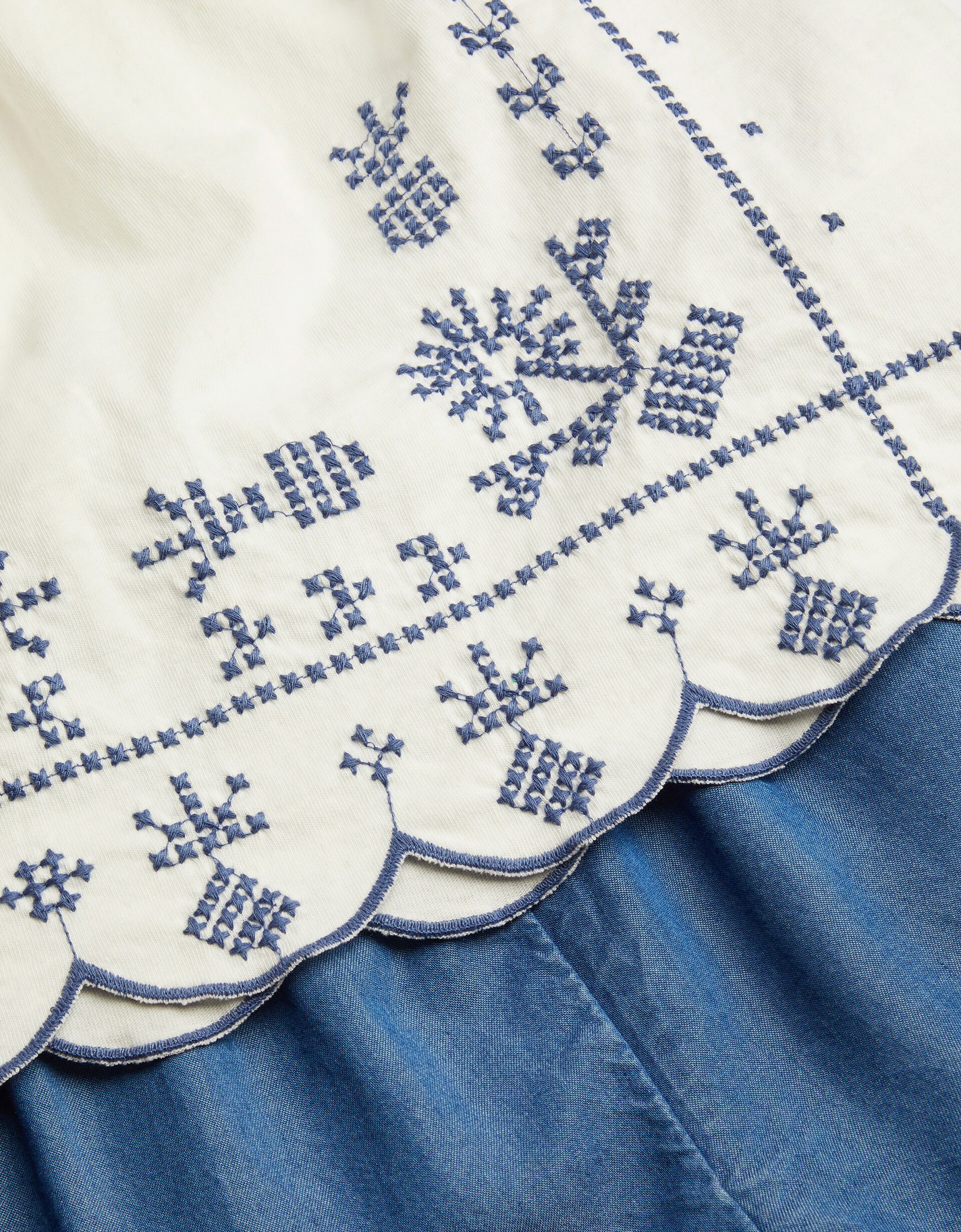 Blue Scalloped Soft Short Set main image 1