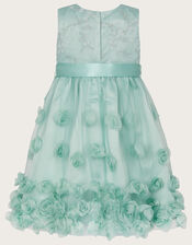 Baby Ivy 3D Roses High Low Dress, Green (GREEN), large