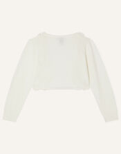 3D Floral Trim Cardigan, Ivory (IVORY), large