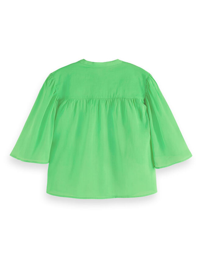 Scotch and Soda Flutter Sleeve Shirt, Green (GREEN), large