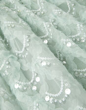 Carly Sparkle Scallop Ruffle Party Dress, Teal (TEAL), large