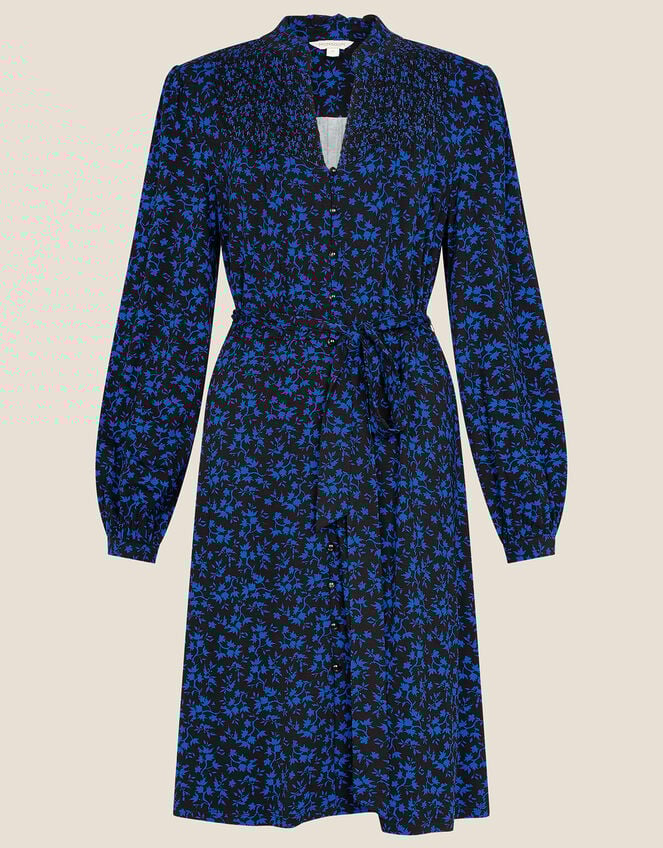 Hulia Ditsy Print Jersey Dress, Black (BLACK), large