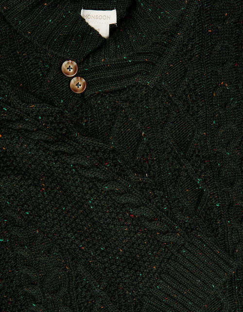 Button Shawl Collar Jumper, Green (GREEN), large