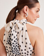 Octavia Spot Ruffle Dress, Black (BLACK), large