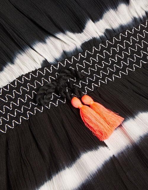 One-Shoulder Tie Dye Playsuit, Black (BLACK), large