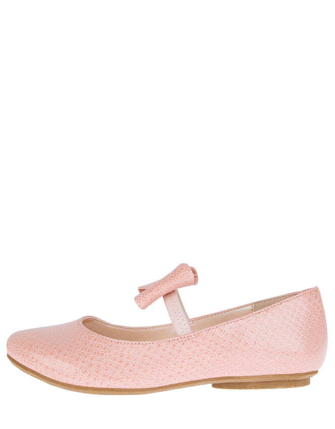 Adilynn Bow Croc Ballerina Flats, Pink (PINK), large